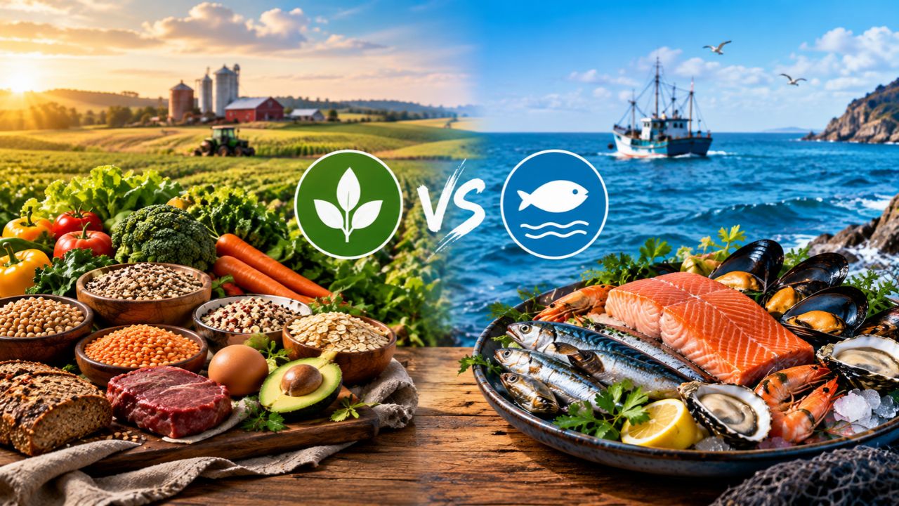 Land Food vs Seafood